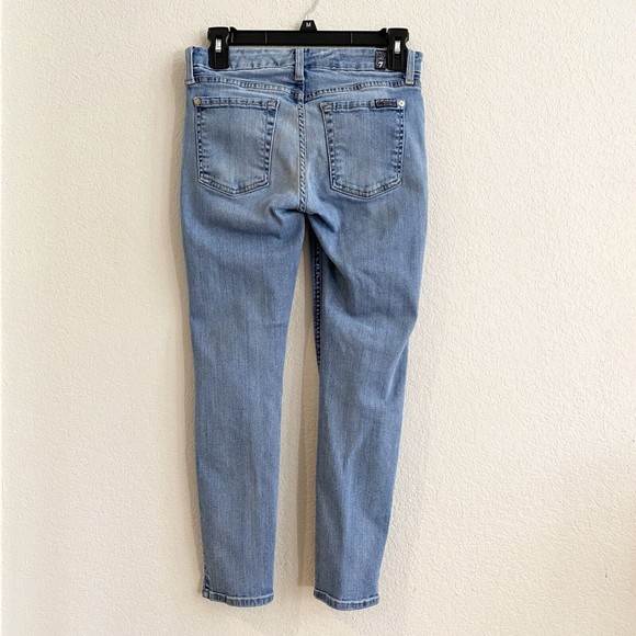 7 For‎ All Mankind Womens Jeans 27 Skinny Blue Mid Rise Medium Wash Stretch - Picture 10 of 10